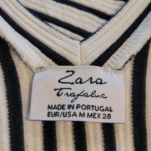 ZARA Bodycon V Neck Front and Back Asymetical A-Line Midi Dress, Size Medium - Picture 8 of 16